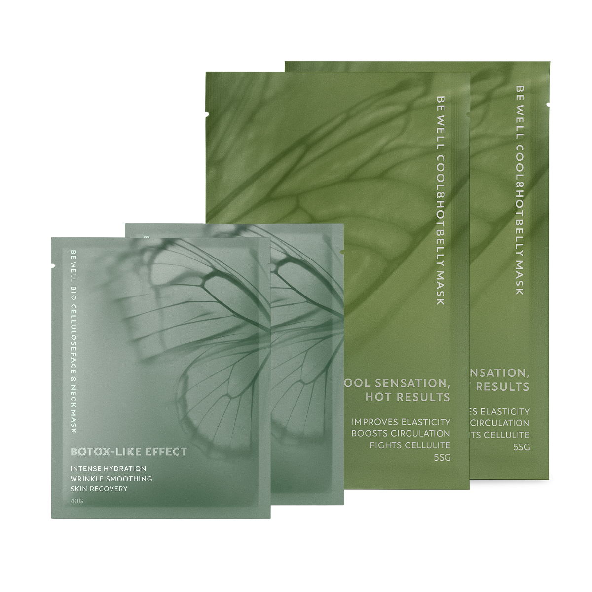 2x Maska na brzuch Cool&Hot + 2x Biocelulozowa maska